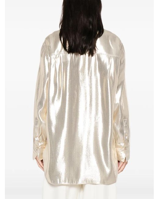 Joseph White Capri Metallic Buttoned Top