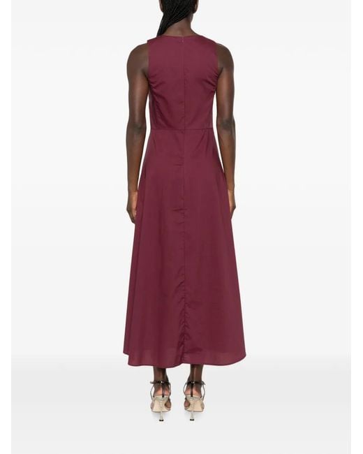 ViCOLO Purple Sleeveless Side-Slit Midi Dress