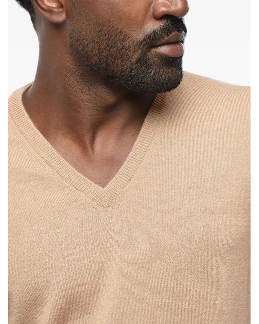 Malo Blue V-Neck Cashmere Sweater for men