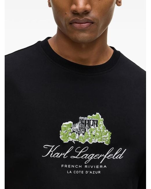 Karl Lagerfeld Relaxed Villa La Vigie T-Shirt in het Black voor heren