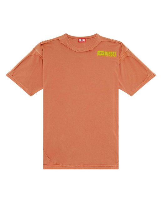 T-shirt à effet usé DIESEL pour homme en coloris Orange