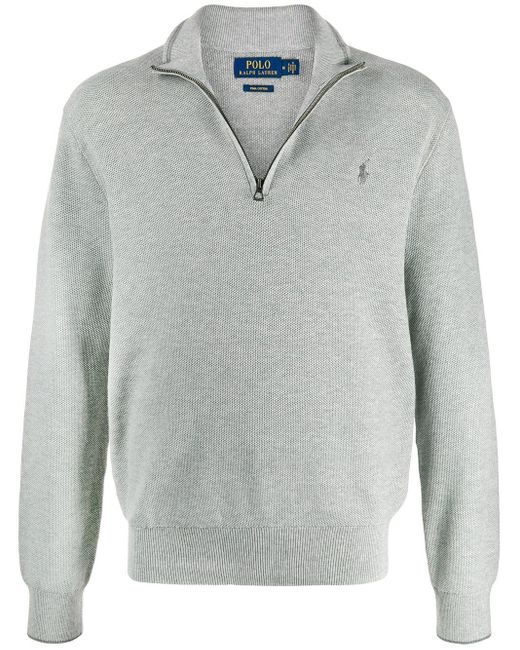 grey half zip sweater