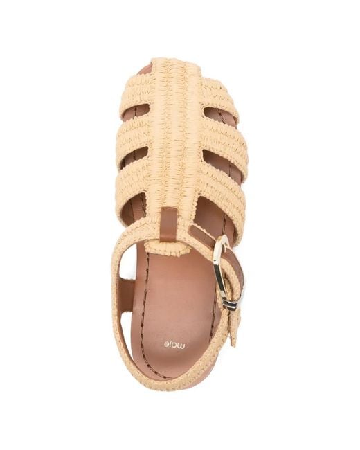 Maje Natural Woven Buckle Sandals