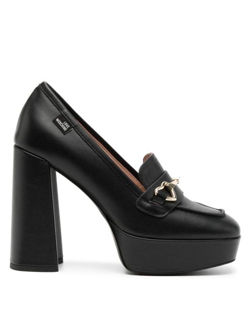 Zapatos con tacón de 120 mm Love Moschino de color Black
