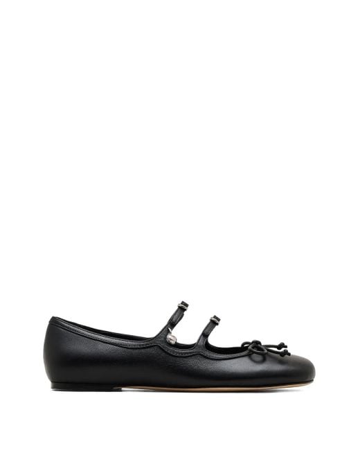 Marc Jacobs White The Kiki Buckle-Embellished Bow Ballerina Flats