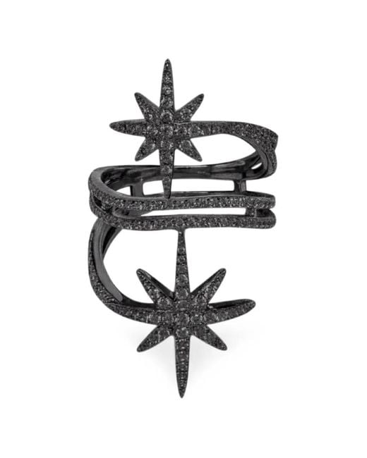 Apm Monaco White Star-Motif Crystal-Embellished Ring