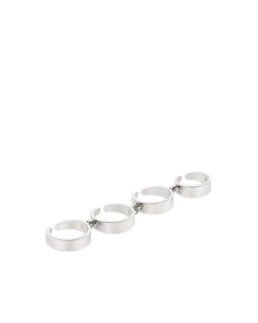 Courreges White Four-Finger Articulated Ring