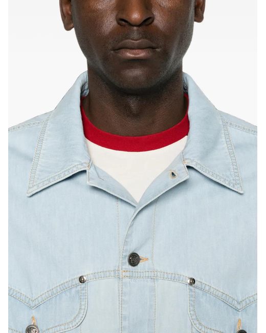 Versace Blue Elasticated-Waist Jacket for men