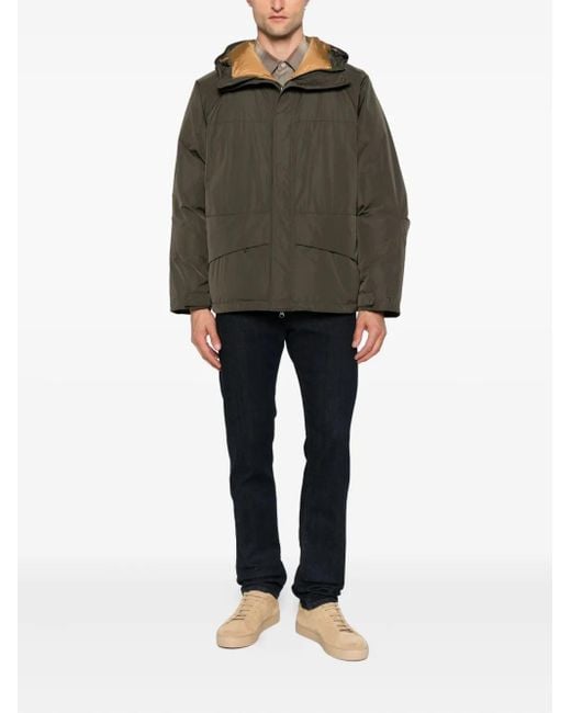 Aspesi Green Hooded Padded Jacket for men