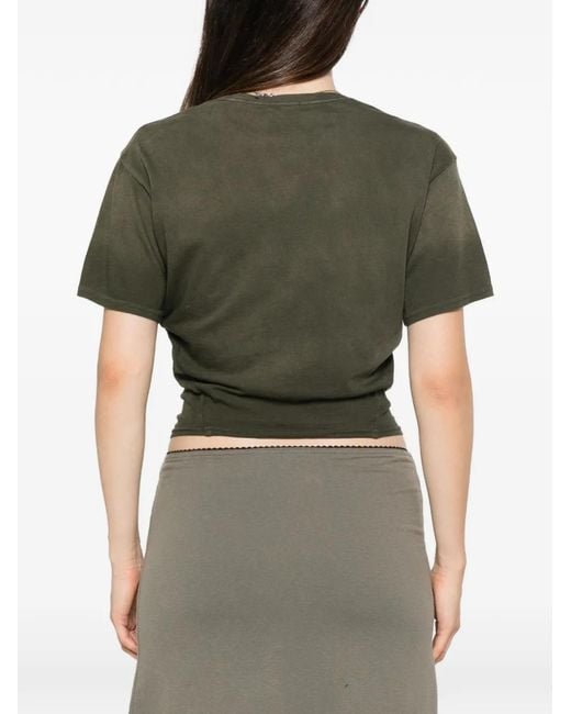 R13 Green Washed-Effect T-Shirt