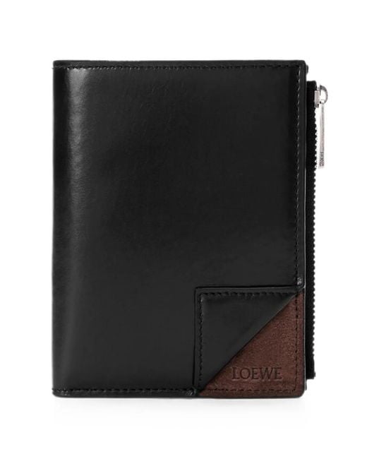 Loewe Black Logo-Debossed Panelled Wallet for men