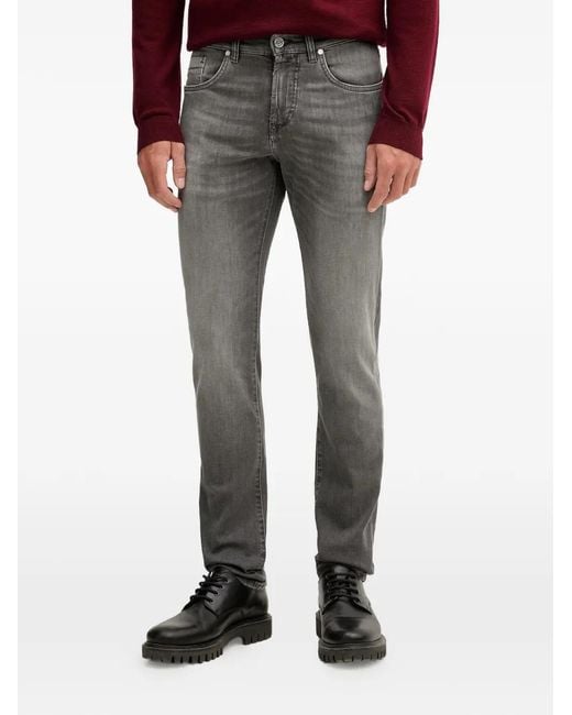 Karl Lagerfeld Black Kl-Jordan Faded Logo-Patch Jeans for men