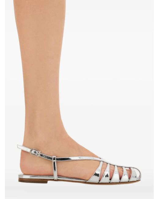 Ferragamo White Caged Sandals