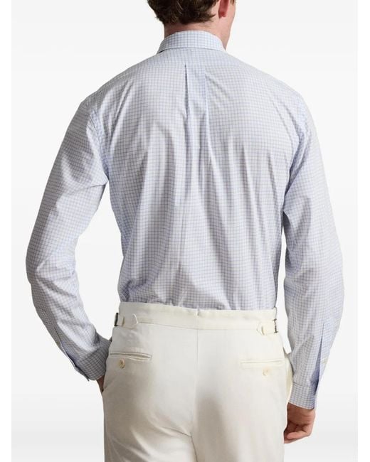 Polo Ralph Lauren Blue Pony-Embroidered Checked Shirt for men