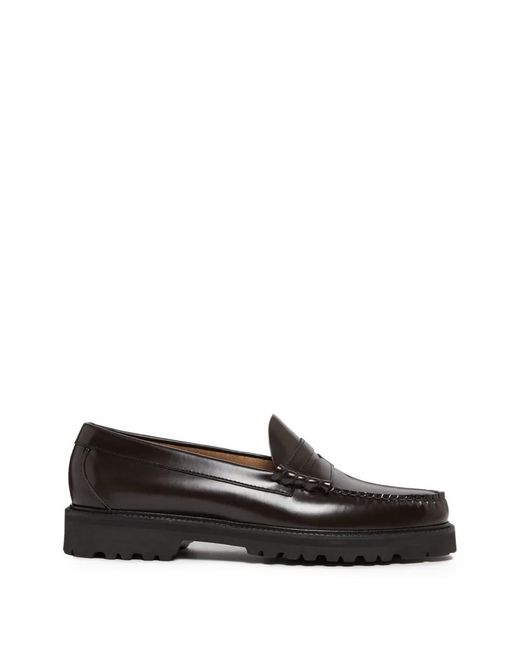 G.H.BASS Black Weejuns Lug Larson Penny Loafers for men