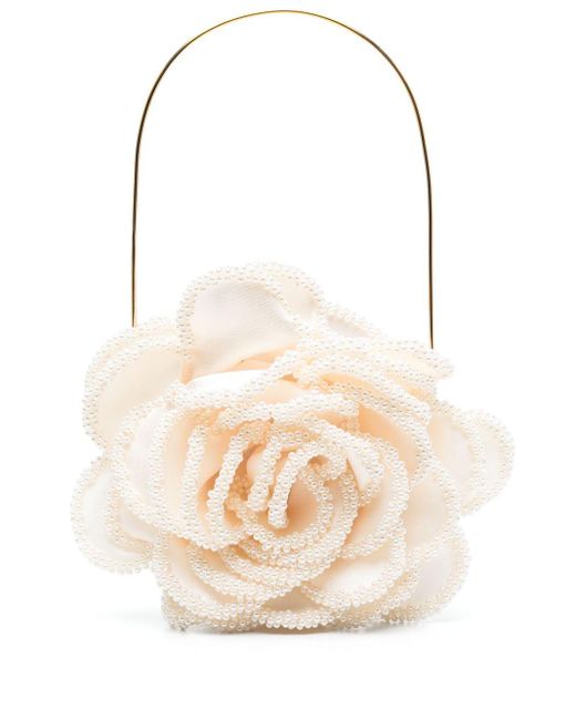 Vanina White Rose Des Vents Clutch Bag