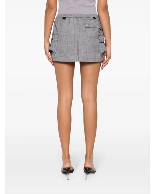 Coperni Gray Checked Mini Skirt