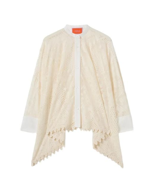 LaDoubleJ White Lace Collared Shirt