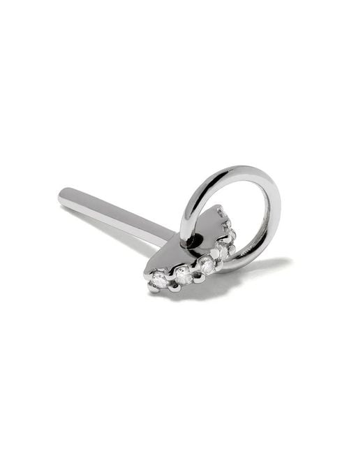 Maria Black White 14Kt Lila Diamond Hoop Stud
