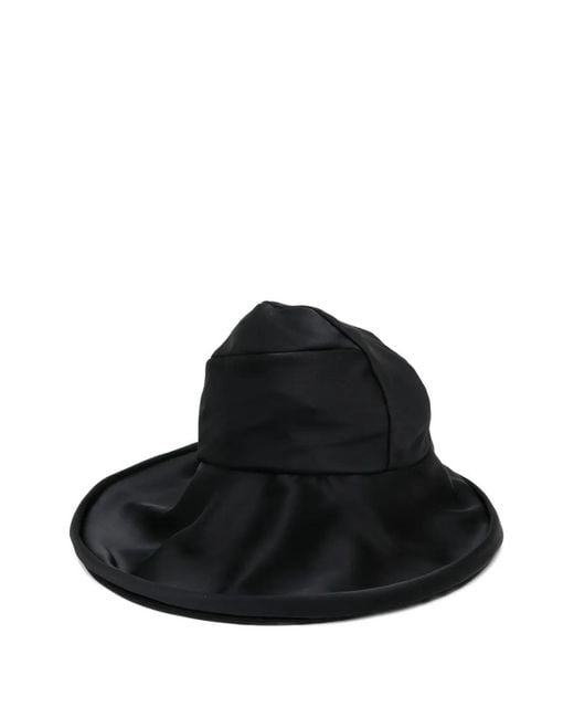 Junya Watanabe Black Gathered Fedora Hat