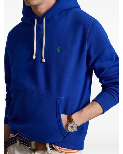Polo Ralph Lauren Blue Drawstring Kangaroo-Pocket Hoodie for men
