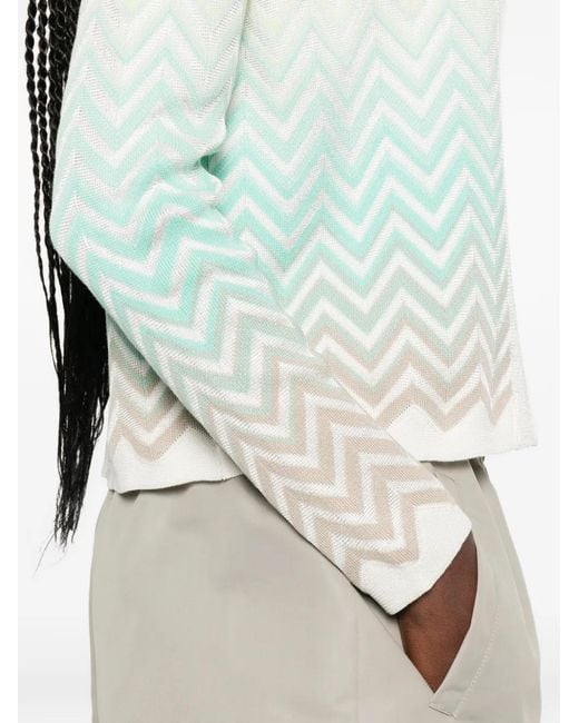 Missoni White Zigzag-Pattern Cardigan