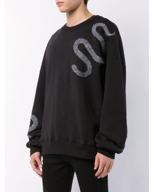 Amiri Snake Jersey Sweater in Black for 