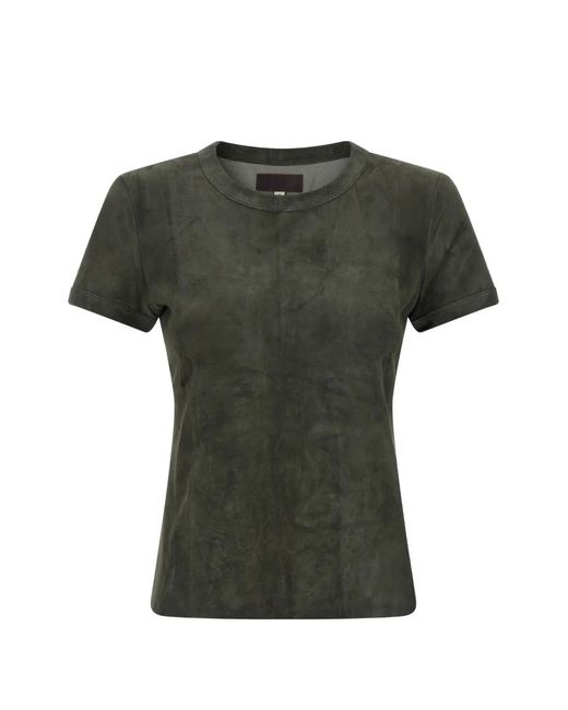 Stouls Green Suede-Finish T-Shirt