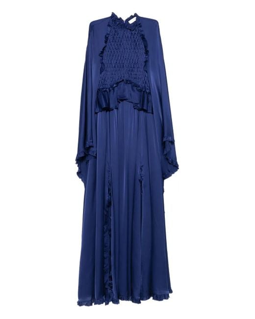 Zimmermann Blue Hypnotic Smocked Flutter Dress