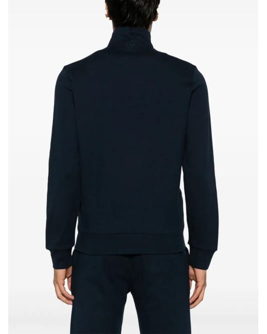 Canali Blue Zip-Up Sweatshirt for men