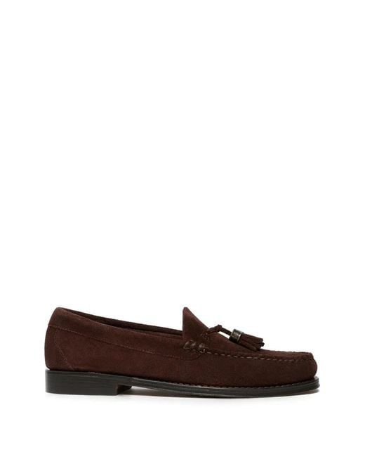 G.H.BASS White Weejuns Larkin Tassel Loafers for men