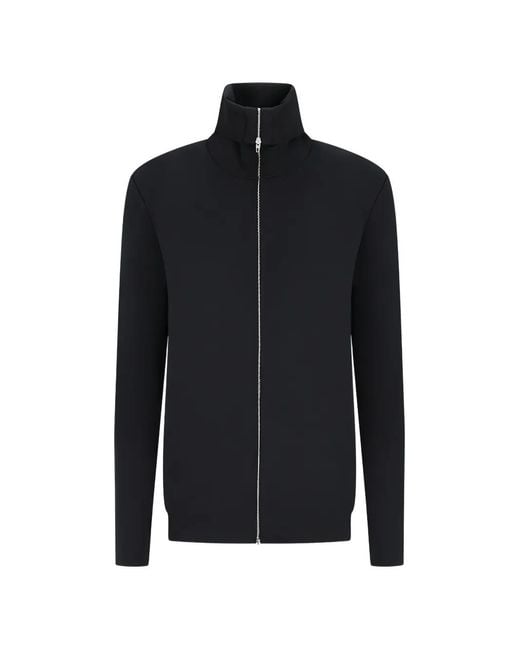Jil Sander Black Cardigan À Fermeture Zippée