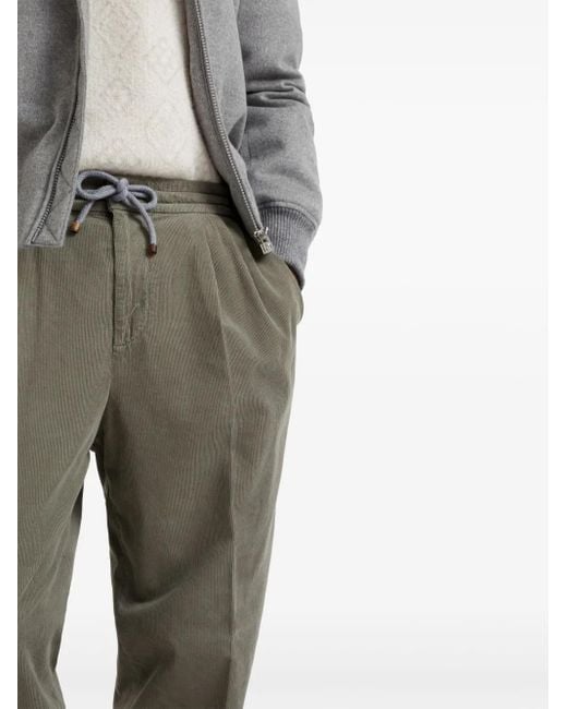 メンズ Brunello Cucinelli ドローストリング コーデュロイパンツ Gray