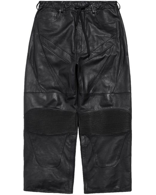 Balenciaga Black Panelled-design Loose-fit Trousers
