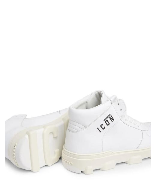 DSquared² White Icon High-Top Sneakers for men