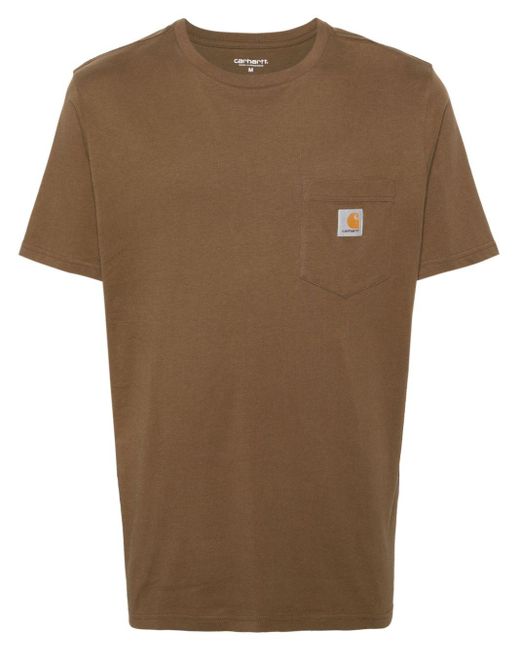 Carhartt T-Shirt mit Logo-Patch in Brown für Herren