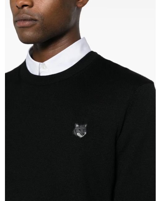 メンズ Maison Kitsuné フォックスパッチ セーター Black