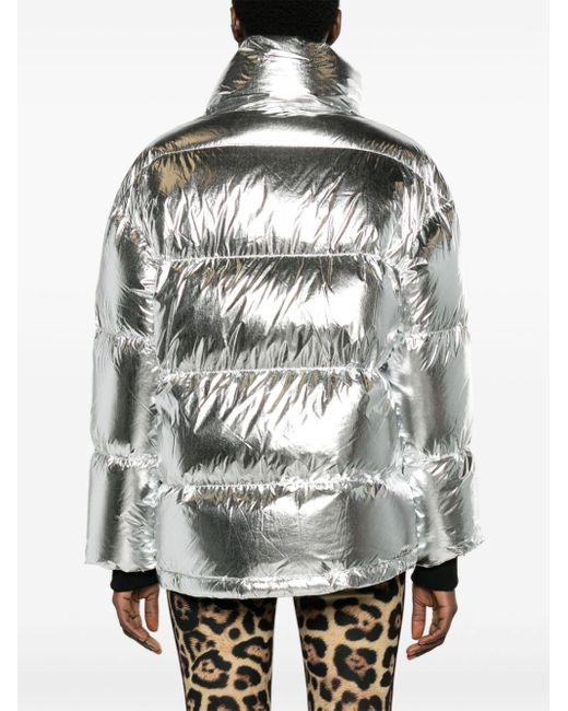 Perfect Moment Gray -tone Foiled Puffer Ski Jacket