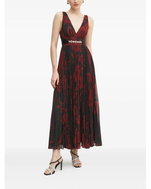 MARCIANO BY GUESS Black Pleated Floral Dress