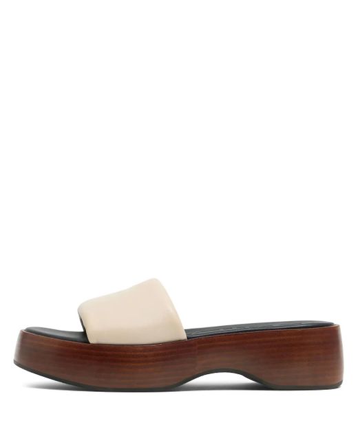 Bimba Y Lola Brown Leather Slides
