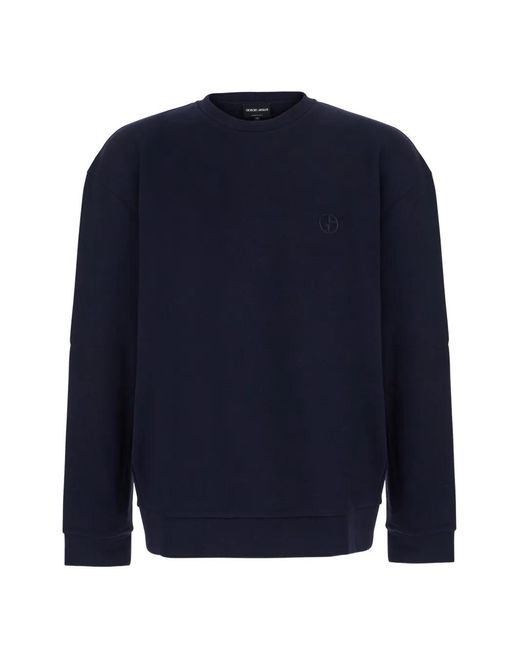 Giorgio Armani Blue Ga Logo-Embroidered Sweater for men