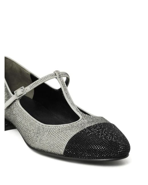 Tory Burch Gray Rhinestone Embellished Ballerina Shoes