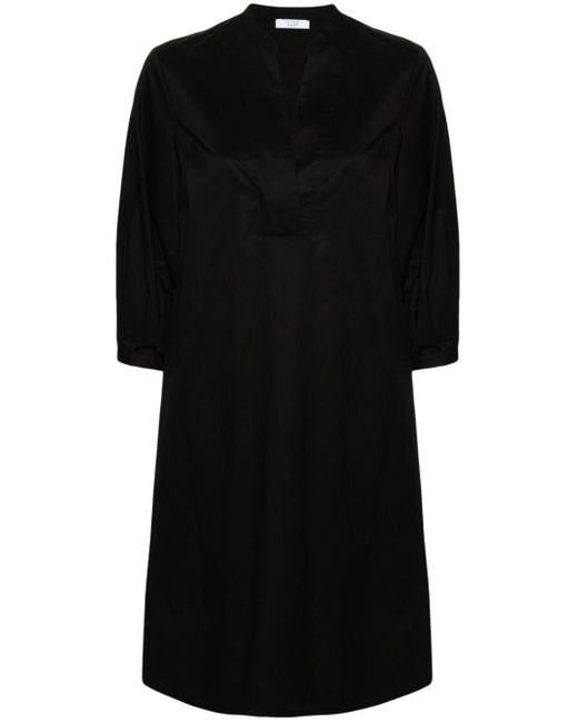 Peserico Black Poplin Shirt Dress