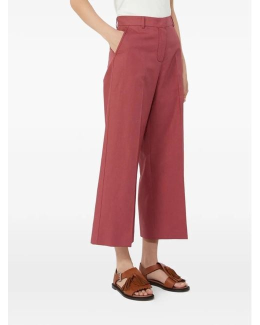 Weekend by Maxmara Red Zircone Cotton Trousers