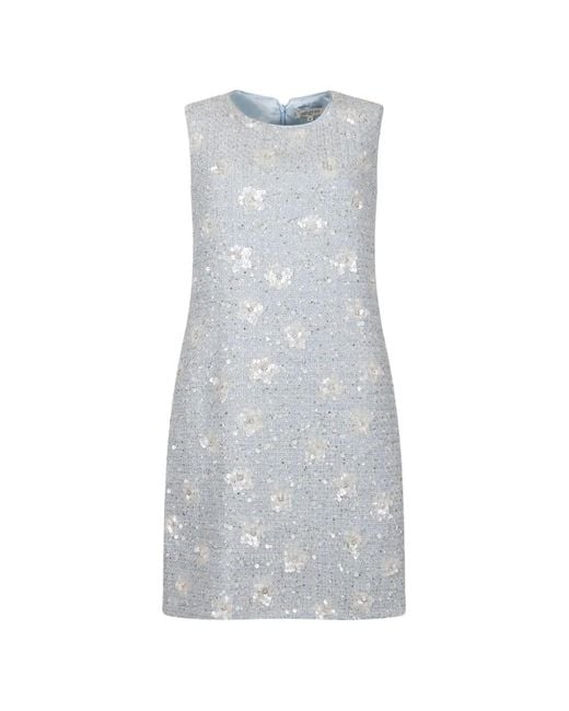 GIOVANNI PARIS Gray Garcia Sequin-Embellished Tweed Dress