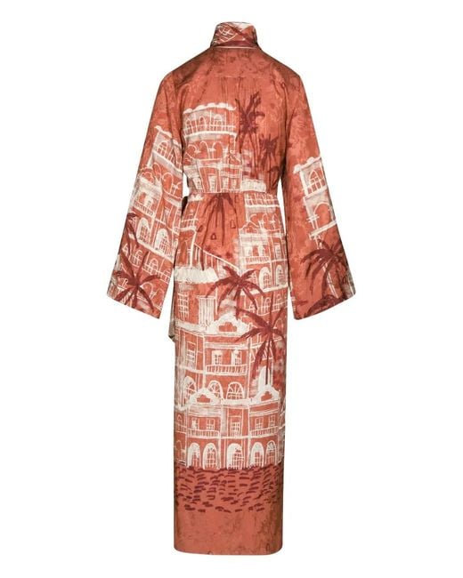 Johanna Ortiz Orange Ollantay Maxikleid Mit Print