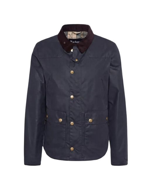 Barbour Blue Reelin Waxed Jacket for men
