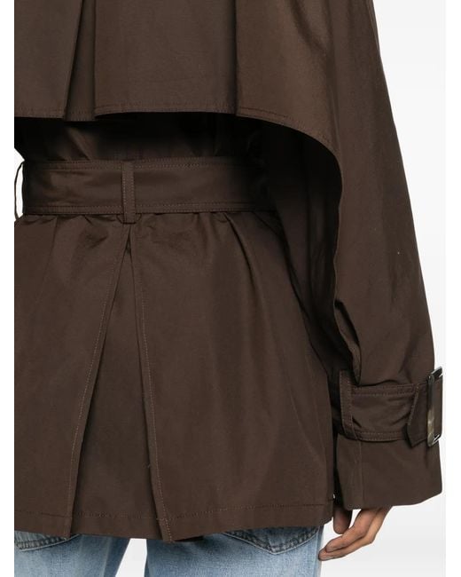 Replay Brown Double-Breasted Belted Trench Coat