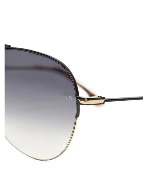 Victoria Beckham Metallic Pilot Frame Sunglasses
