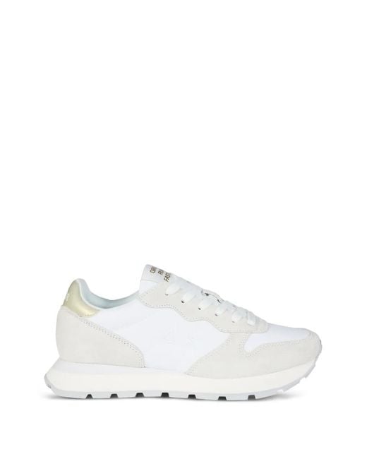 Sun 68 White Ally Lace-Up Sneakers